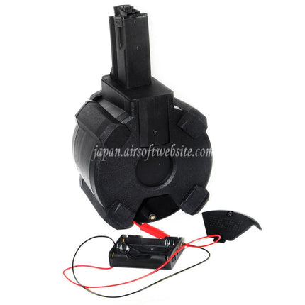 BATTLEAXE 1400発電動ドラムマガジン MP5シリーズAEGライフル対応 エアソフトガン ブラック