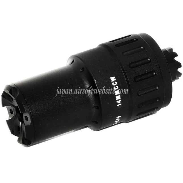 5KU 115mm MPI KP-9 フラッシュハイダー -14mm 反時計回りネジバレルライフルに適合 ブラック