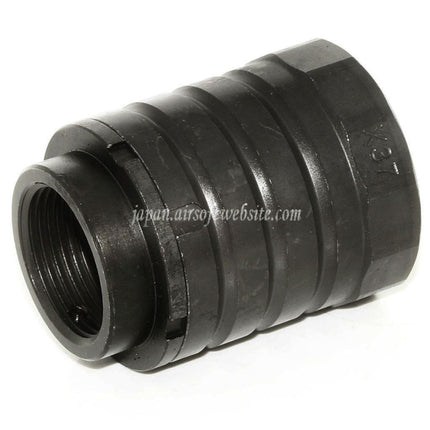 5KU 50mm 360 X37 マズルブレーキ フラッシュハイダー ブラストシールド付き +24mm 時計回りネジバレルライフルに適合 ブラック