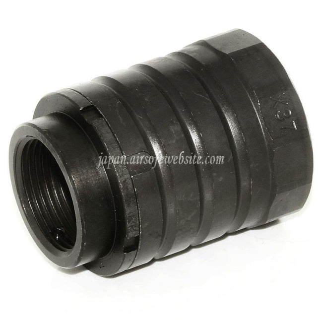 5KU 50mm 360 X37 マズルブレーキ フラッシュハイダー ブラストシールド付き +24mm 時計回りネジバレルライフルに適合 ブラック