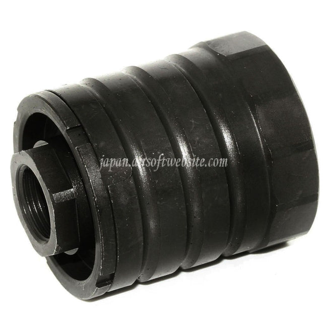 5KU 48mm 360 X37 マズルブレーキ フラッシュハイダー ブラストシールド付き -14mm 反時計回りネジバレルライフルに適合 ブラック