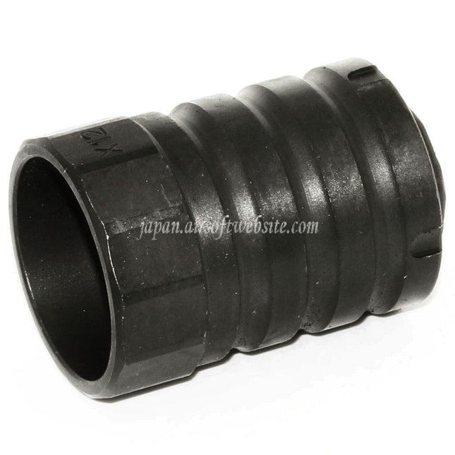 5KU 53mm 360 X12 マズルブレーキ フラッシュハイダー ブラストシールド付き -14mm 反時計回りネジバレルライフルに適合 ブラック