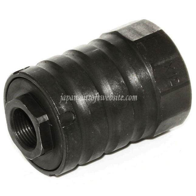 5KU 53mm 360 X12 マズルブレーキ フラッシュハイダー ブラストシールド付き -14mm 反時計回りネジバレルライフルに適合 ブラック
