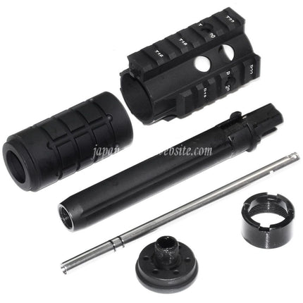 APS 166mm ミニパトリオットフロントキット アウターバレル フリーフロートハンドガードレールシステム APS ASR 東京マルイ M4 M16 シリーズ AEG ライフル エアガン ブラックに適合