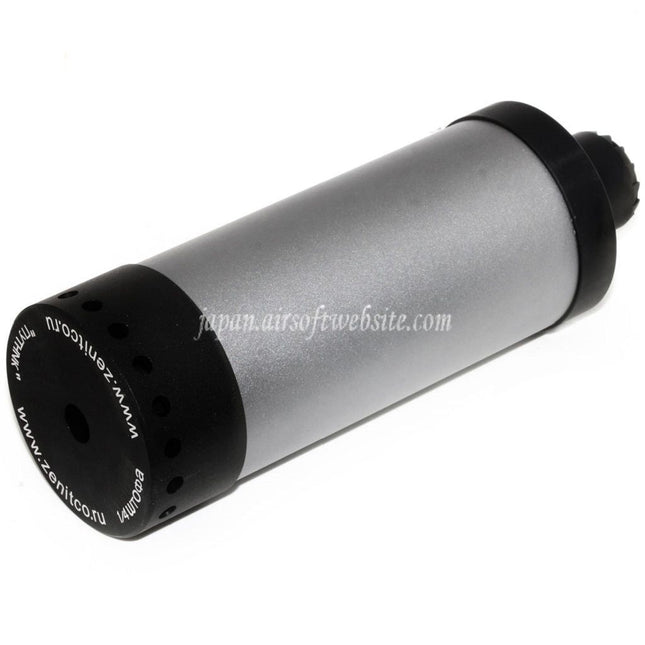 5KU 175mm DTK PUTNIK モックサイレンサー サプレッサー（+24mm時計回り/-14mm反時計回りネジアダプター付き） ブラック/グレー