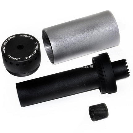 5KU 175mm DTK PUTNIK モックサイレンサー サプレッサー（+24mm時計回り/-14mm反時計回りネジアダプター付き） ブラック/グレー