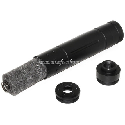 DOUBLE BELL 155mm x 32mm サプレッサー サイレンサー -14mm CCW 反時計回りネジ ライフル用 エアソフトガン ブラック