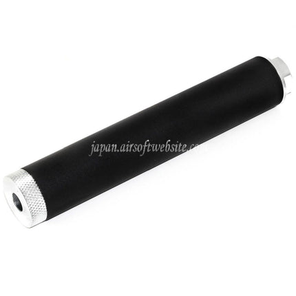 DOUBLE BELL 194mm/204mm x 35mm サプレッサー サイレンサー -14mm CCW 反時計回りネジ ライフル用 エアソフトガン ブラック/シルバー