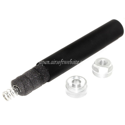 DOUBLE BELL 194mm/204mm x 35mm サプレッサー サイレンサー -14mm CCW 反時計回りネジ ライフル用 エアソフトガン ブラック/シルバー
