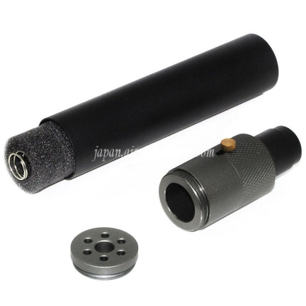 DOUBLE BELL 200mm/230mm x 35mm MPX-M-QD サプレッサー サイレンサー（フラッシュハイダー付き）-14mm CCW 反時計回りネジ バレルライフル エアガン ブラック/グレー