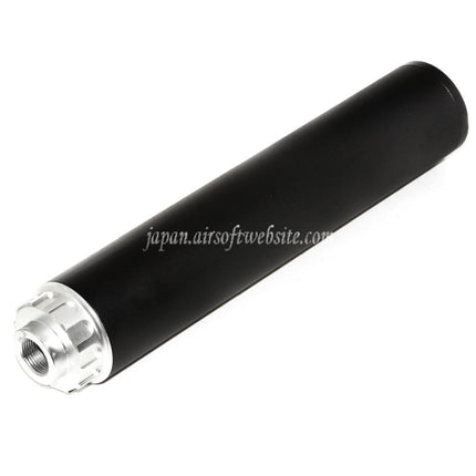 DOUBLE BELL 198mm/204mm x 43mm サプレッサー サイレンサー（-14mm CCW 反時計回りネジ ライフル エアガン）ブラック/シルバー