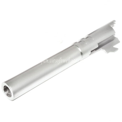E&C 5インチ 123/127mm スチールアウターバレル +12mm 時計回り E&C 東京マルイ HI-CAPA 5.1シリーズ GBBピストル対応 エアソフト シルバー