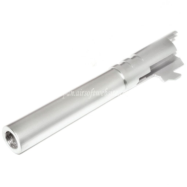 E&C 5インチ 123/127mm スチールアウターバレル +12mm 時計回り E&C 東京マルイ HI-CAPA 5.1シリーズ GBBピストル対応 エアソフト シルバー
