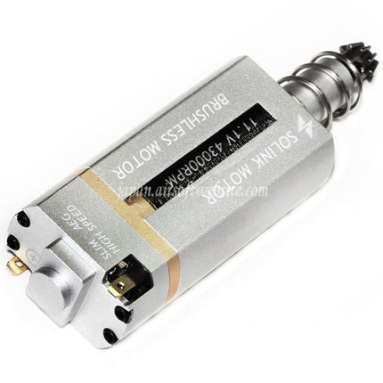 SOLINK 超薄型ブラシレス超高速モーター（ロングアクスル）11.1V 43000RPM M4 M16 MP5 G3 P90シリーズ V2ギアボックス AEGライフル エアソフトガンに適合