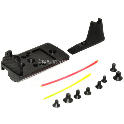 5KU ファイバーオプティック フロントリアサイト RMRマウントベースアダプター ACTION ARMY AAP01 GBBピストル エアガン用