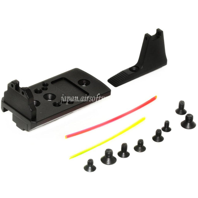 5KU ファイバーオプティック フロントリアサイト RMRマウントベースアダプター ACTION ARMY AAP01 GBBピストル エアガン用