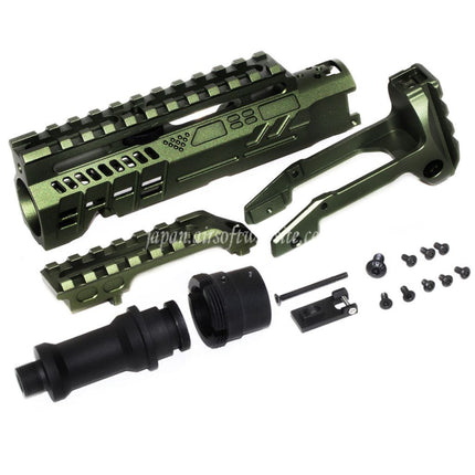 5KU カービンライフルコンバージョンキット タイプB M1913レールストックアダプター付き ACTION ARMY AAP-01シリーズ GBBピストル エアソフトガン