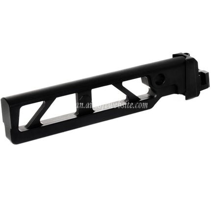 5KU アルミ製 6ポジション スケルトン ST-6 フォールディングストックチューブ アダプター付き D-Boys GHK LCT CYMA AKS74 AK-105シリーズ AEG GBBライフル エアガン ブラック