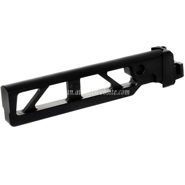 5KU アルミ製 6ポジション スケルトン ST-6 フォールディングストックチューブ アダプター付き D-Boys GHK LCT CYMA AKS74 AK-105シリーズ AEG GBBライフル エアガン ブラック