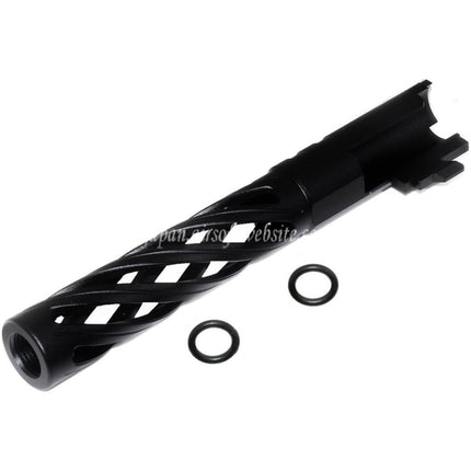 5KU 5インチ 123/127mm CNC トルネードスパイラル 中空アウターバレル +11mm CW ARMORER WORKS AW WE-TECH 東京マルイ HI-CAPA 5.1 GBB ピストル エアソフト
