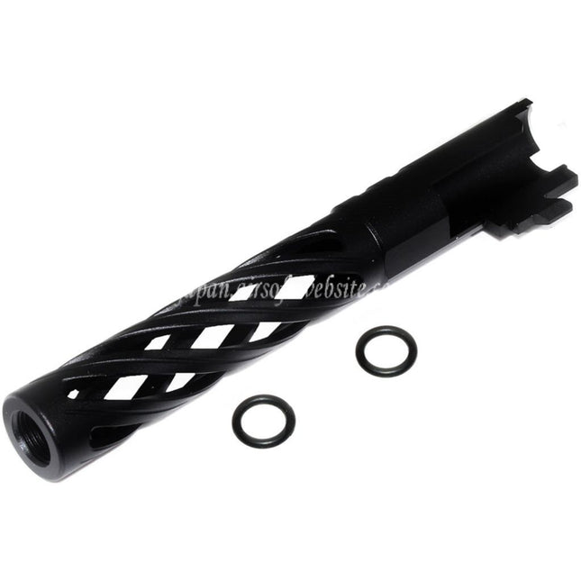 5KU 5インチ 123/127mm CNC トルネードスパイラル 中空アウターバレル +11mm CW ARMORER WORKS AW WE-TECH 東京マルイ HI-CAPA 5.1 GBB ピストル エアソフト