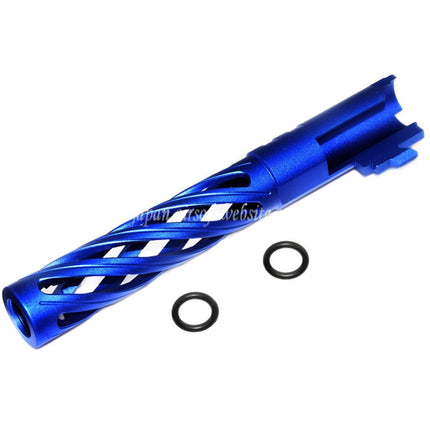 5KU 5インチ 123/127mm CNC トルネードスパイラル 中空アウターバレル +11mm CW ARMORER WORKS AW WE-TECH 東京マルイ HI-CAPA 5.1 GBB ピストル エアソフト