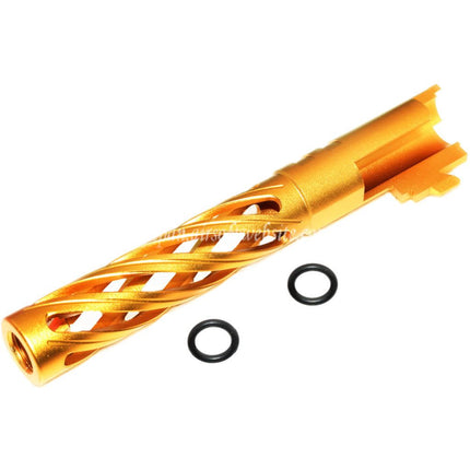 5KU 5インチ 123/127mm CNC トルネードスパイラル 中空アウターバレル +11mm CW ARMORER WORKS AW WE-TECH 東京マルイ HI-CAPA 5.1 GBB ピストル エアソフト