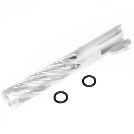 5KU 5インチ 123/127mm CNC トルネードスパイラル 中空アウターバレル +11mm CW ARMORER WORKS AW WE-TECH 東京マルイ HI-CAPA 5.1 GBB ピストル エアソフト