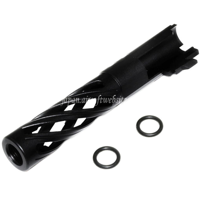 5KU 4.3インチ 106mm/110mm CNC トルネードスパイラル 中空アウターバレル +11mm CW 東京マルイ HI-CAPA 4.3 GBB ピストルに適合