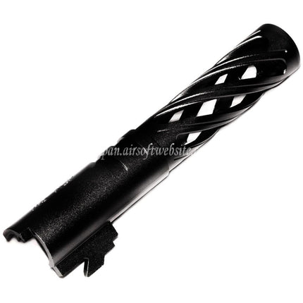 5KU 4.3インチ 106mm/110mm CNC トルネードスパイラル 中空アウターバレル +11mm CW 東京マルイ HI-CAPA 4.3 GBB ピストルに適合