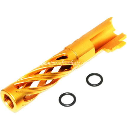 5KU 4.3インチ 106mm/110mm CNC トルネードスパイラル 中空アウターバレル +11mm CW 東京マルイ HI-CAPA 4.3 GBB ピストルに適合