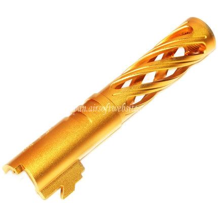 5KU 4.3インチ 106mm/110mm CNC トルネードスパイラル 中空アウターバレル +11mm CW 東京マルイ HI-CAPA 4.3 GBB ピストルに適合