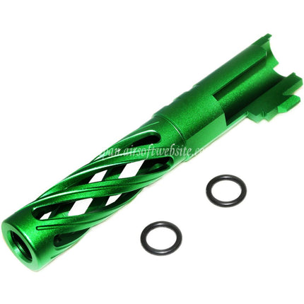 5KU 4.3インチ 106mm/110mm CNC トルネードスパイラル 中空アウターバレル +11mm CW 東京マルイ HI-CAPA 4.3 GBB ピストルに適合