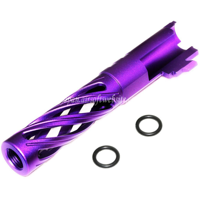 5KU 4.3インチ 106mm/110mm CNC トルネードスパイラル 中空アウターバレル +11mm CW 東京マルイ HI-CAPA 4.3 GBB ピストルに適合