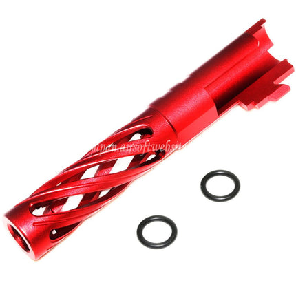 5KU 4.3インチ 106mm/110mm CNC トルネードスパイラル 中空アウターバレル +11mm CW 東京マルイ HI-CAPA 4.3 GBB ピストルに適合