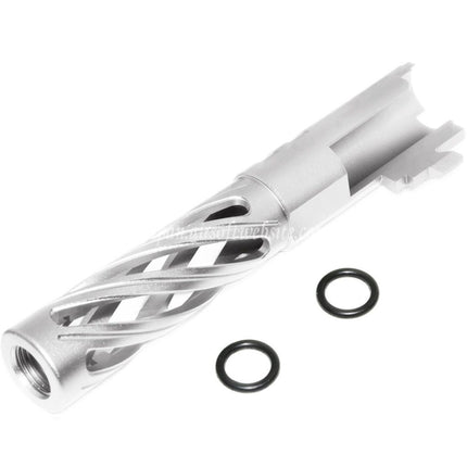 5KU 4.3インチ 106mm/110mm CNC トルネードスパイラル 中空アウターバレル +11mm CW 東京マルイ HI-CAPA 4.3 GBB ピストルに適合