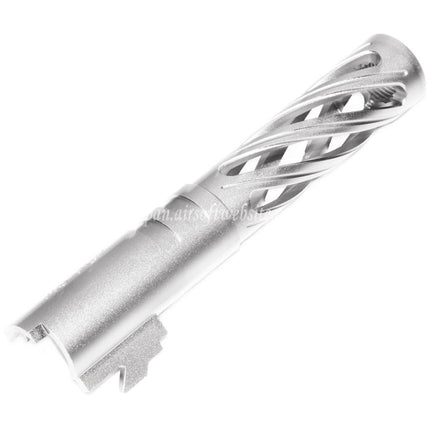 5KU 4.3インチ 106mm/110mm CNC トルネードスパイラル 中空アウターバレル +11mm CW 東京マルイ HI-CAPA 4.3 GBB ピストルに適合