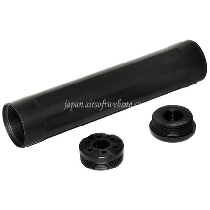 5KU 157mmバレルエクステンション モックサプレッサーサイレンサー -14mm CCW 反時計回りネジ Action Army AAP-01シリーズ GBBピストル対応 ブラック