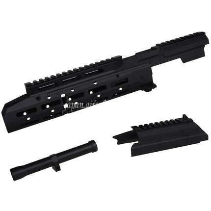 5KU Chassis SAGスタイル MK3 Monolithic M-Lok ハンドガードレールシステムレール付きダストカバーセット      東京マルイAKM GBBシリーズライフルに適合      ブラック