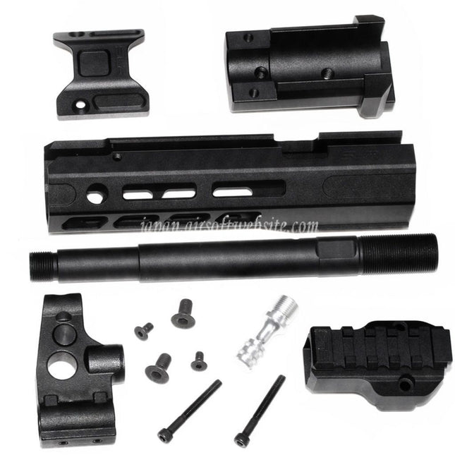 Dytac SLR Rifleworks ION Lite 165mm 6.5インチ エクステンデッド M-LOK ハンドガードレールシステムキット アウターバレル付き GHK AKシリーズ GBBライフル対応 エアソフトガン ブラック
