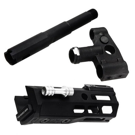 Dytac SLR Rifleworks 125mm 4.7インチ ライト M-LOK エクステンデッド ハンドガードレールシステムキット アウターバレル付き 東京マルイ AKMシリーズ GBBライフル対応 エアソフトガン ブラック