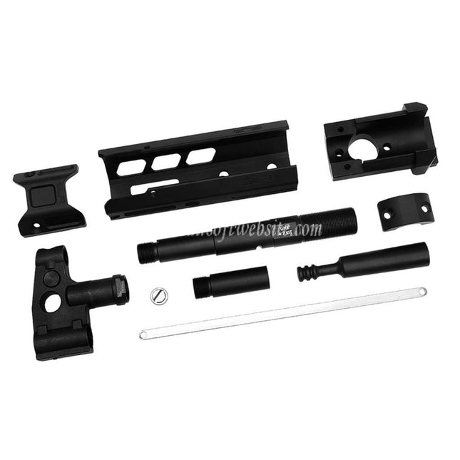 Dytac SLR Rifleworks 125mm 4.7インチ ION Lite M-LOK エクステンデッド ハンドガードレールシステムキット アウターバレル付き GHK AKシリーズ GBBライフル対応 エアソフトガン ブラック