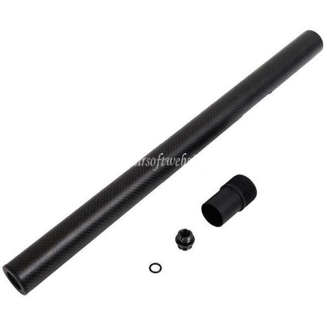 Laylax PSS 421mm カーボンファイバーアウターバレル 東京マルイ VSR-10 G-Specシリーズ ボルトアクションスナイパー対応 ブラック