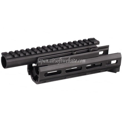 Hephaestus 6.5インチ 160mm CNCアルミ製 M-LOKハンドガード 20mmレールガスチューブ付き GHK LCT AKS-74Uシリーズ AEG GBBライフル対応 ブラック