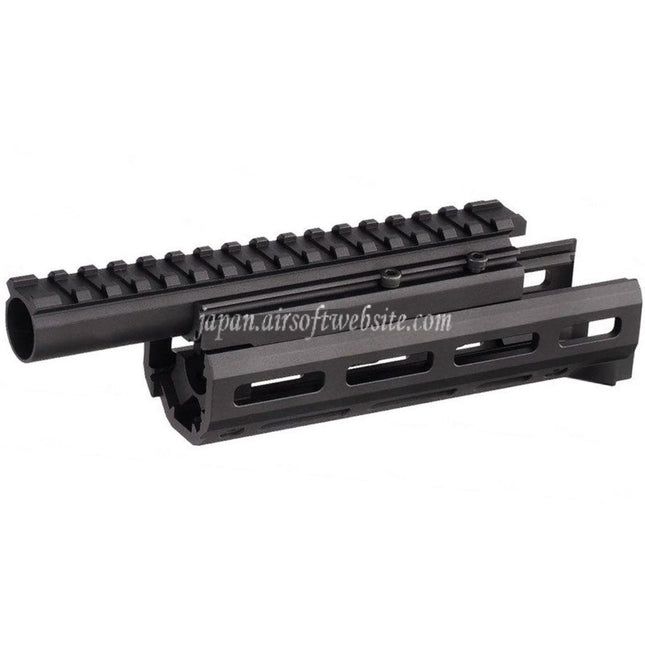 Hephaestus 6.5インチ 160mm CNCアルミ製 M-LOKハンドガード 20mmレールガスチューブ付き GHK LCT AKS-74Uシリーズ AEG GBBライフル対応 ブラック