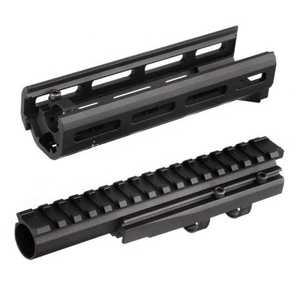 Hephaestus 6.5インチ 160mm CNCアルミ製 M-LOKハンドガード 20mmレールガスチューブ付き GHK LCT AKS-74Uシリーズ AEG GBBライフル対応 ブラック