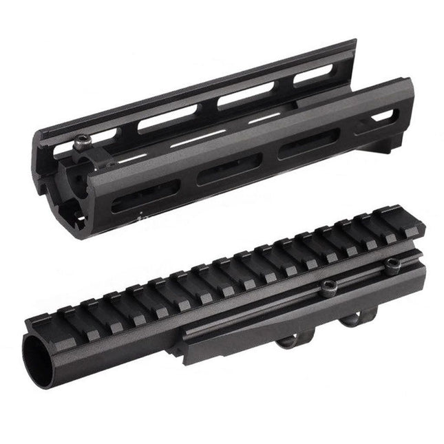 Hephaestus 6.5インチ 160mm CNCアルミ製 M-LOKハンドガード 20mmレールガスチューブ付き GHK LCT AKS-74Uシリーズ AEG GBBライフル対応 ブラック