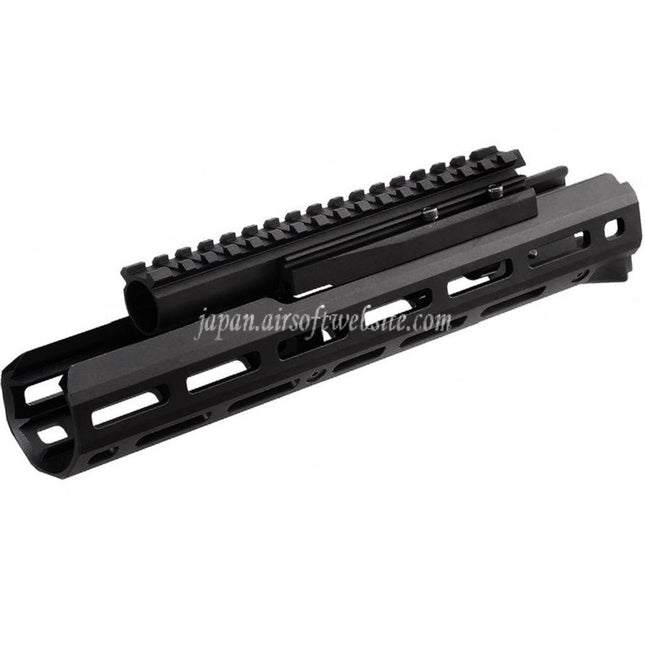Hephaestus 10.5インチ 265mm CNCアルミ製 M-LOKハンドガード 20mmレールガスチューブ付き 東京マルイ ZETシステム AKシリーズ GBBライフル対応 ブラック