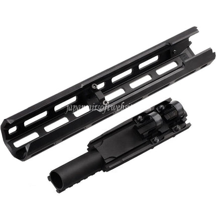 Hephaestus 10.5インチ 265mm CNCアルミ製 M-LOKハンドガード 20mmレールガスチューブ付き 東京マルイ ZETシステム AKシリーズ GBBライフル対応 ブラック