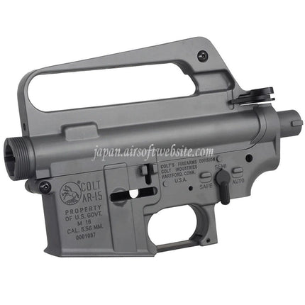 E&C COLT M16VN 604スタイルe 金属のボディ アッパーロワーレシーバー (CNCロゴ)    E&Cおよび東京マルイ M4 M16シリーズ電動エアソフトライフルに対応      グレー